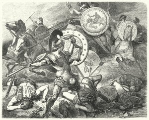 Epaminondas räddade livet på Pelopidas i slaget vid Mantinea, 385 f.Kr.
