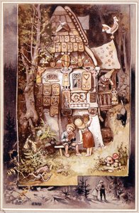 Hans och Gretel, berättelse av Grimm - illustration av Hermann Vogel