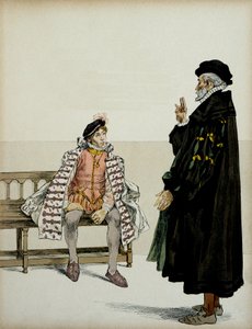 Henri IV (1553-1610) före sin professor La Gaucherie. Illustration av Hermann Vogel (1856-1918) i "" Henri IV"" av Hermann Vogel