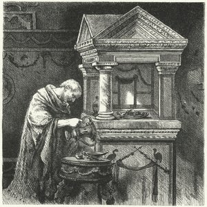 Att göra offer i ett tempel i antikens Rom av Hermann Vogel