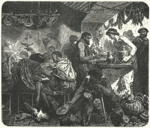 Scen i en krog i antikens Rom av Hermann Vogel