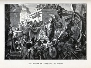 Alkibiades återkomst till Aten, 1882 av Hermann Vogel