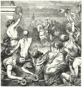 Titus Quinctius Flaminius förkunnar de grekiska staternas frihet, 196 f.Kr. av Hermann Vogel