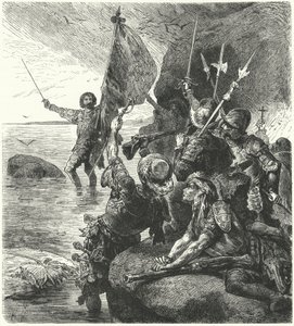 Vasco Nunez de Balboa gör anspråk på Stilla havet för Spanien, 1513 av Hermann Vogel