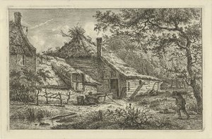 Gård med man med ved