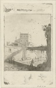 Stadsbild Italienskt landskap av Hermanus Fock