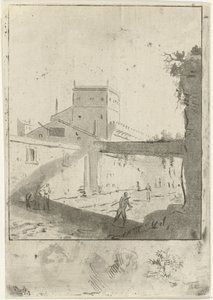 Stadsbild Italienskt landskap av Hermanus Fock