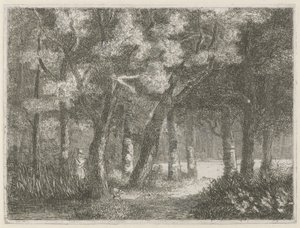 Hunter och hans hund i skogen