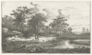 Två jägare på en ven av Hermanus Jan Hendrik van Rijkelijkhuysen
