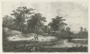 Två jägare på en ven av Hermanus Jan Hendrik van Rijkelijkhuysen