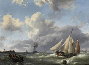På väg mot hamnen av Hermanus Koekkoek