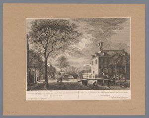 Utsikt över Oudezijds Huiszithuis i Amsterdam Utsikt över Oude-Zyds-Huysziten-Almoesseniershuis, till Amsterdam / Vue de la maison des pauvres, nommée Huyszit, à Amsterdam (titel på objekt) av Hermanus Petrus Schouten (possibly)
