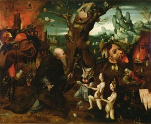 Temptation of Saint Anthony (olja på panel)