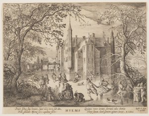 Zuylen - Vinter, från The Seasons, Vy över slott i närheten av Amsterdam