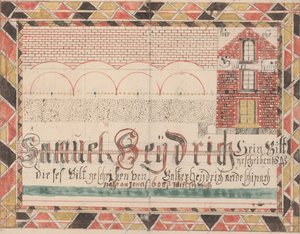 Teckning för Samuel Heydrich, 1845 (bläck, bläckpenna och penna på papper)