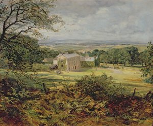 Engelskt landskap med hus, 1800-tal
