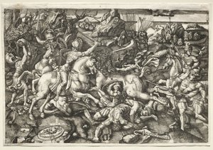 Strid mellan ryttare, 1523. av Hieronymous Hopfer