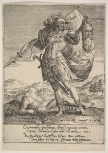 Juda med huvudet av Adonibezek, från Willem van Haecht, Tyrannorum proemia, 1578, 1578.