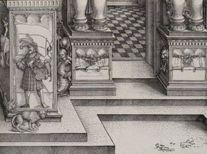 Nedre delen av ingången till den högra portalen Die Porten des Adels, och den yttre Ri..., 1515.