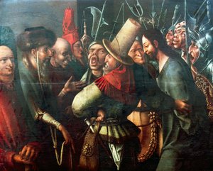 Kristus ställd inför Pilatus, av Hieronymus Bosch (cirka 1450-1516), olja på panel, 61x77 cm. Nederländerna av Hieronymus Bosch