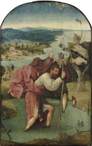 Sankt Kristoffer bärande Jesusbarnet, ca 1500 (olja på pannå) av Hieronymus Bosch