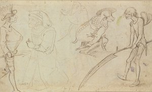 Studier av groteska gestalter av Hieronymus Bosch