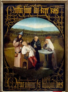Utvinningen av stenen av Folie. Målning av Hieronymus Van Aeken (Aken) dit Jerome Bosch (1450-1516) av Hieronymus Bosch