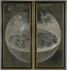 The Garden of Earthly Delights. Triptyk, omvänd: Skapelsen av Hieronymus Bosch
