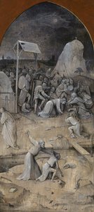 Frestelsen av Sankt Antonius. Triptyk, omvänd: The Capture of Christ, 1500-1501. av Hieronymus Bosch