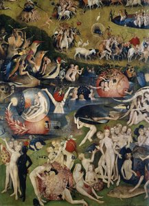 Delicens trädgård. Detalj av den centrala delen av triptyken av Hieronymus Bosch