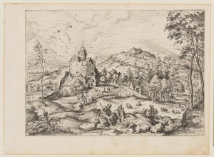 Mercury Lulling to Sleep Argus, ur Landscapes with Biblical and Mythological Scenes (Landskap med bibliska och mytologiska scener)