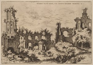 Ruinerna på Palatinen med Septizonium av Hieronymus Cock