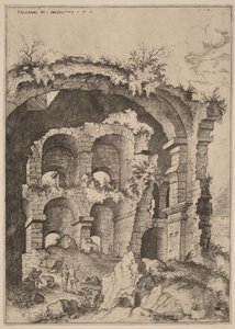 Den sjunde utsikten över Colosseum av Hieronymus Cock