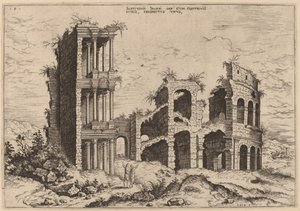Septizonium och Colosseum av Hieronymus Cock