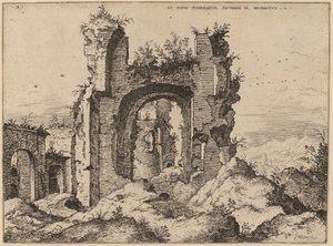 Utsikt över Caracalla-baden av Hieronymus Cock