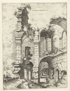 Femte vy av Colosseum i Rom Colossi to prospect vs 5 (titel på objekt) Romerska ruiner (serietitel)