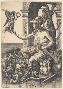 Personifiering av Rom av Hieronymus Hopfer after Giovanni Battista Palumba