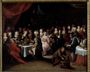 Canas bröllop Målning av Hieronimus (Hieronymus eller Jerome) Franck (1578-1628) Toulouse musee des Augustins från 1600-talet