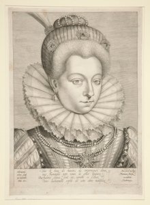 Porträtt av Catherine Henriette de Balzac D av Hieronymus Wierix