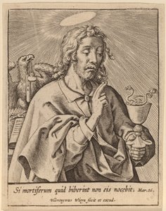 Om de drack det som var dödligt... (Sankt Johannes evangelisten) av Hieronymus Wierix