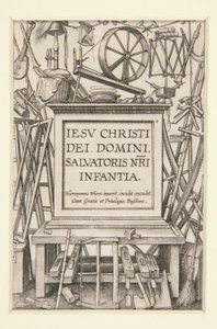 Titelsida från The Life of the Infant av Hieronymus Wierix