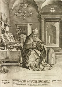 Saint Ambrose, från serien Kyrkans fyra fäder, pub. 1586