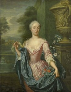 Porträtt av Claudine van Royen (född 1712), hustru till Pieter Teding van Berkhout av Hieronymus van der Mij