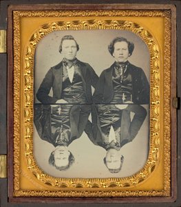 Porträtt av två män,ca. 1850 (foto) av Higgins