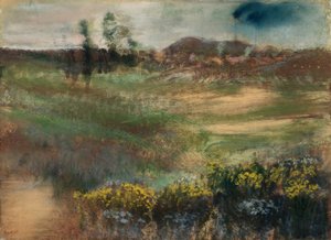 Landskap med skorstenar av Hilaire Germain Edgar Degas