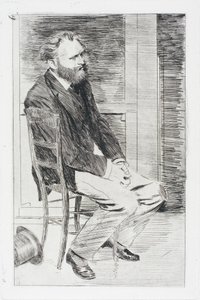 Manet sittande, vänd åt höger av Hilaire Germain Edgar Degas