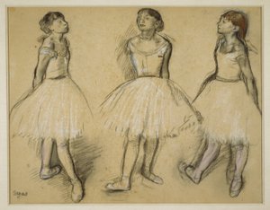 Tre studier av en dansare i fjärde position av Hilaire Germain Edgar Degas