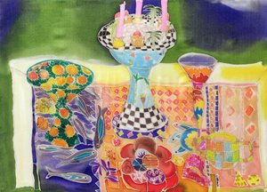 Fiskbord, 2006 (färgämnen på siden) av Hilary Simon