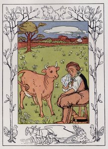 Den gamle mannen och hans fru (färg litho)