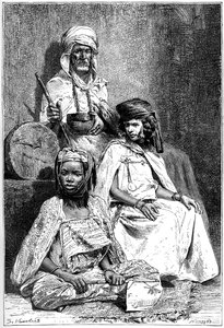 Arabisk mendicant, Biskra och El-kantra kvinnor, c1890